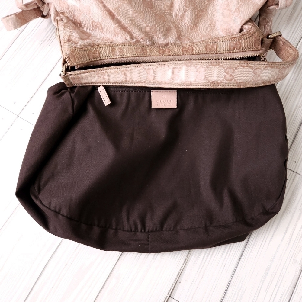 Gucci Blush Beige GG Monogram Hobo with Gold Accent - Picture 14 of 16